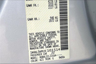 2018 Nissan Altima 2.5 SV