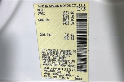 2019 Nissan Altima 2.5 S