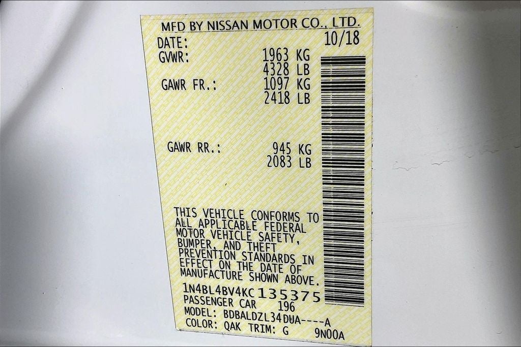 2019 Nissan Altima 2.5 S