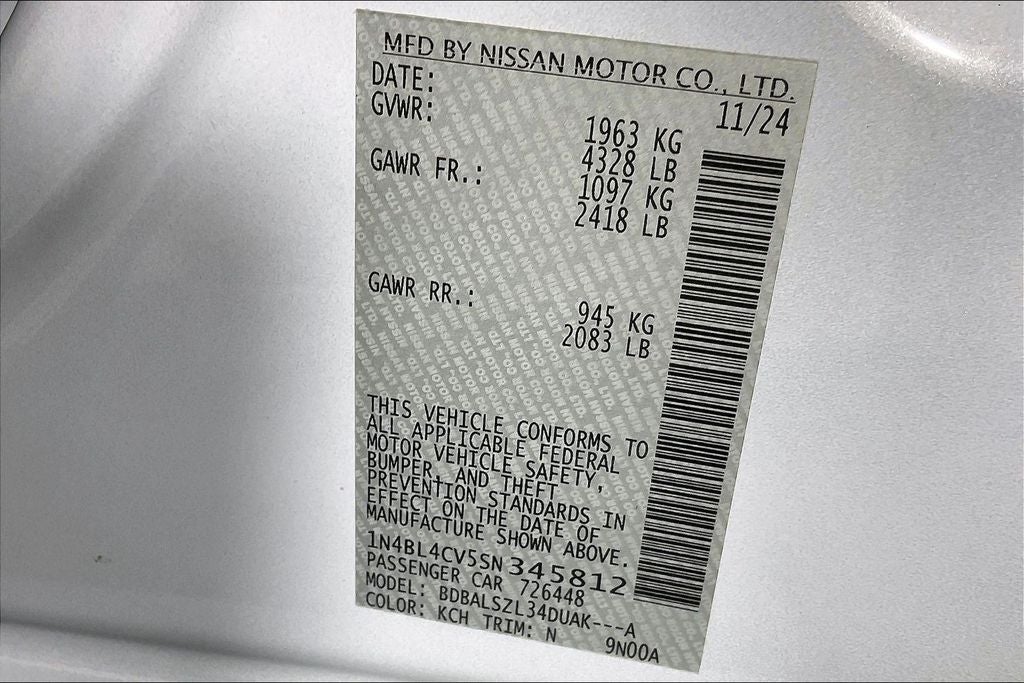 2025 Nissan Altima 2.5 SR