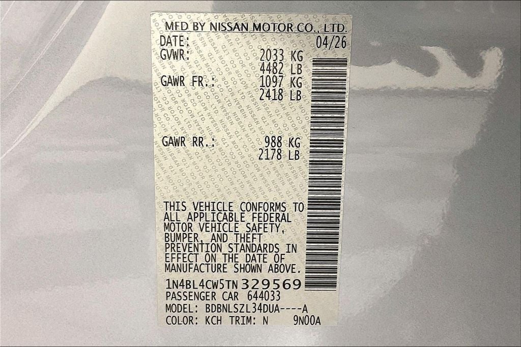 2026 Nissan Altima SR
