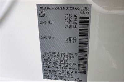 2026 Nissan Altima SV