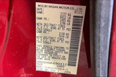 2022 Nissan Frontier PRO-4X