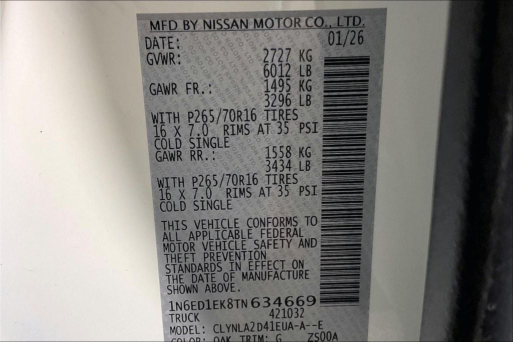 2026 Nissan Frontier Crew Cab S