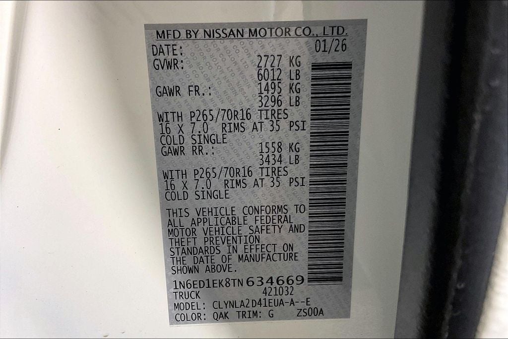 2026 Nissan Frontier Crew Cab S