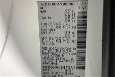 2024 Nissan Frontier Crew Cab SV