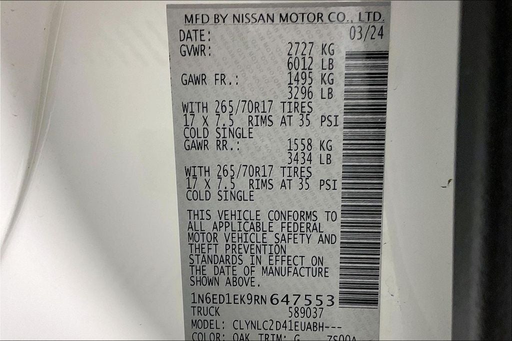 2024 Nissan Frontier Crew Cab SV