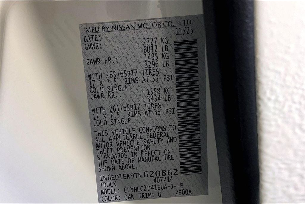 2026 Nissan Frontier Crew Cab SV