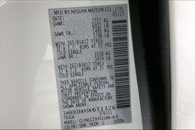 2025 Nissan Frontier Crew Cab SV