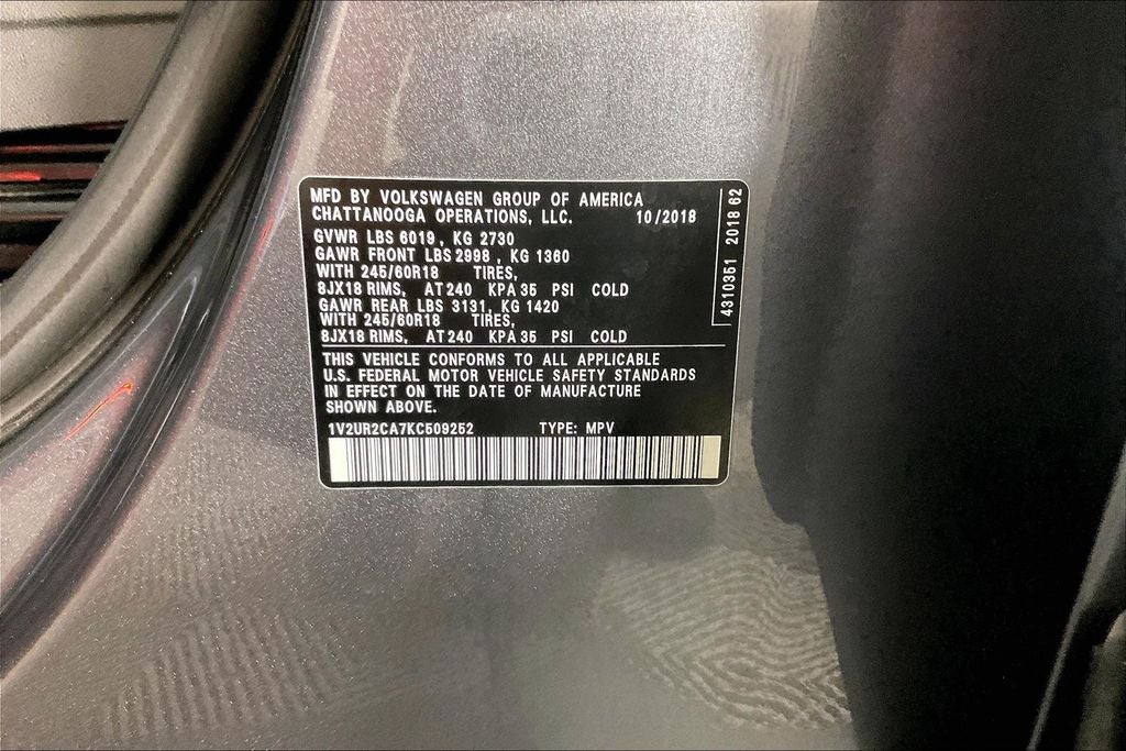 2019 Volkswagen Atlas 3.6L V6 SE w/Technology