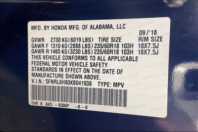 2019 Honda Odyssey Touring