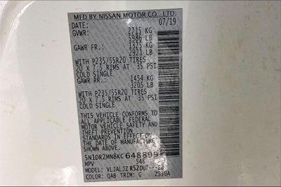 2019 Nissan Pathfinder Platinum