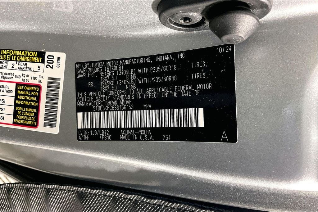 2025 Toyota Sienna Platinum 7 Passenger