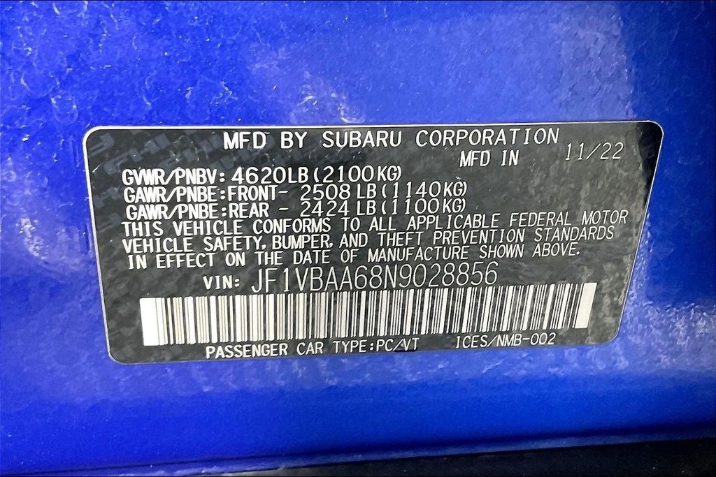 2022 Subaru WRX Base