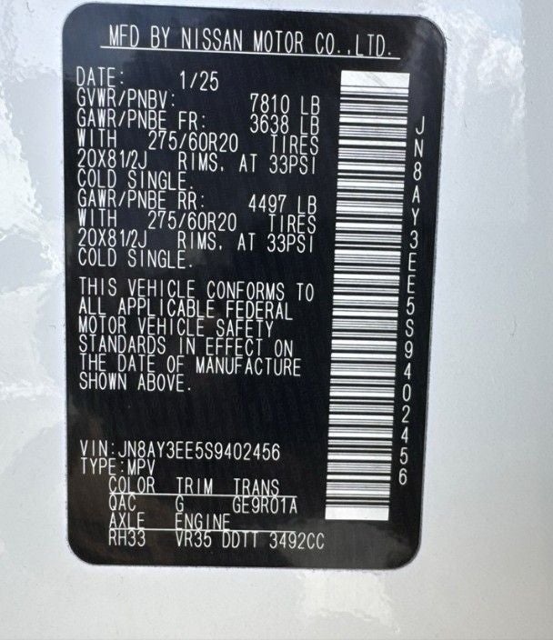 2025 Nissan Armada Platinum Intelligent 4WD