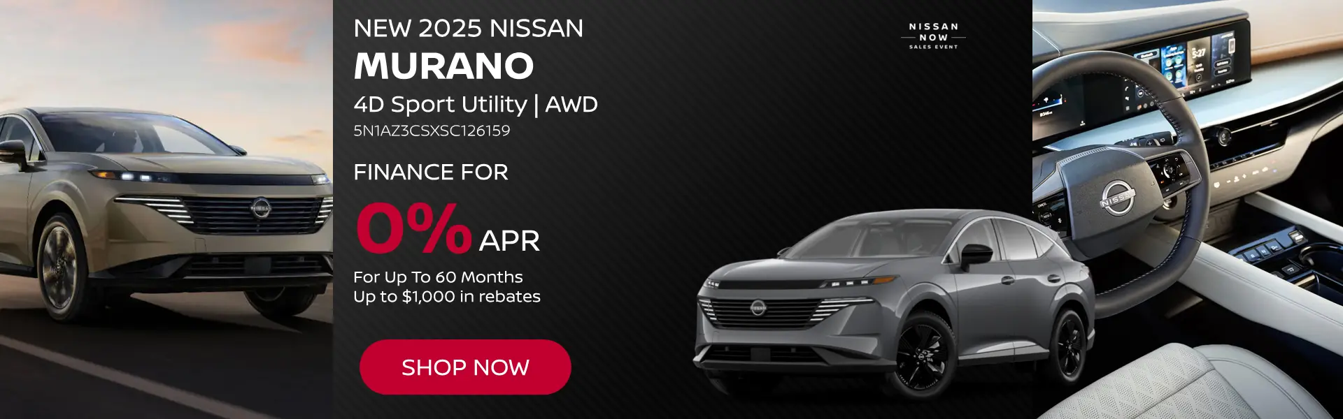 Finance a 2025 Nissan Murano for 0% APR for 60 Months