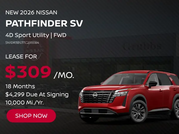 Lease a New 2026 Nissan Pathfinder for $309/mo, 18 months